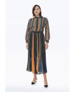 Allover Lurex Multicolored Stripe Skirt -Sale