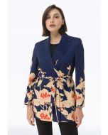 Printed Long Double Breasted Blazer -Sale