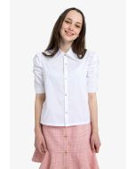 Solid Embroidered Collar Shirt