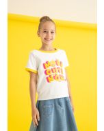 Tweety Bird Sequins Text Print Contrasting T-Shirt -Sale