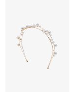 Chic Double Strand Faux Pearls Headband