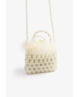Beaded Faux Feather Crossbody Bag