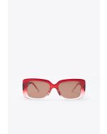 Red Flat D-Frame  Sunglasses