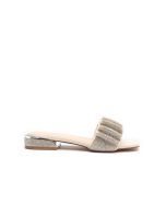 Rhinestones Ruched Vamp Slides Sandals -Sale