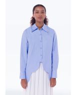 Cloud Hemline Solid Buttoned Shirt -Sale