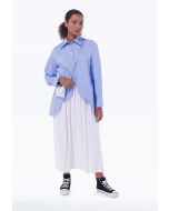 Multi-Pleated Solid Maxi Skirt -Sale