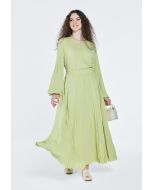 Solid Crinkled Flared Maxi Skirt- Ramadan Style