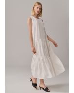 Solid Maxi Layered Sleeveless Dress