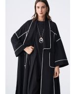 135 cm Contrast Drop Shoulder Abaya- Ramadan Style