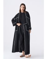 145 cm Contrast Drop Shoulder Abaya