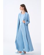 Crinkled Buttoned Embellished Maxi Abaya- Ramadan Style