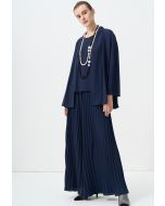 Solid Pleated Wide Legs Trouser