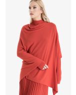 Asymmetrical Hem Knitted Poncho -Sale