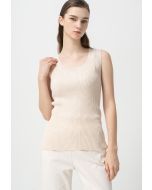 Solid knitted Sleeveless Top