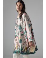 Floral Print Buttoned Jacket - Ramadan Style