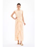 فستان بطبعة كاملة بدون اكمام - ستايل رمضان- عروض