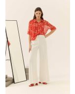 Roman Solid Palazzo Trousers White