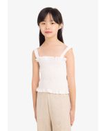 Smocked Solid Sleeveless Top