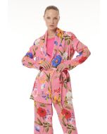 Colorful Floral Printed Open Blazer - Work Style