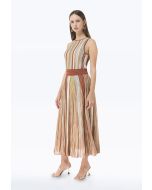 فستان طويل متعدد الألوان محبوك من لوريكس- عروض