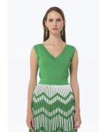 Knitted Solid Sleeveless Top -Sale