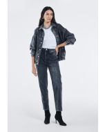 Solid Mom Fit Jeans