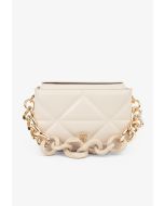 Solid Quilted Acrylic Crossbody Bag