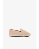 Solid Faux Straw Loafers