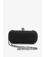 Knot Clasp Woven Clutch
