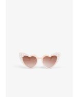 Faux Pearls Embellished Heart Shaped Sunglasses