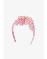 Ruffled Lace Faux Pearl Headband