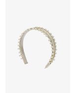 Classic Faux Pearls & Crystal Embellished Double Strand Headband