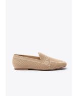 Pattern Texture Fly Knit Loafer Shoes -Sale