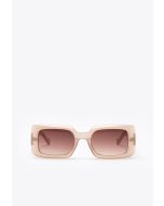 Rectangular Flat Frame Champagne Sunglasses -Sale