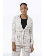 Knitted Texture Contrast Blazer - Work Style -Sale