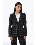 Knitted Texture Contrast Blazer - Work Style -Sale