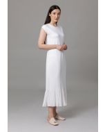 Pleated Hem Sleeveless A-Line Basic Dress