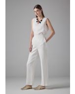 Solid Wide Leg Elasticated Waist Trousers