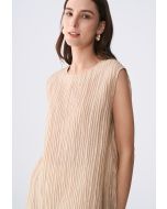 Solid Sleeveless Textured Top