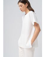Solid Continuous Short Sleeves Blouse