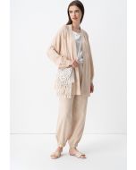 Solid Straight Smocked Legs Trouser