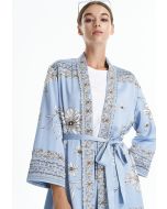 Light Blue Printed Jacket -Sale