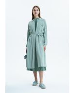 Solid Shirt Jersey Dress With Belt -Sale