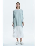 Textured Classic Pleated Midi Skirt -Sale