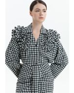 Black And White Checkered Print Shirt -Sale