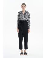 Wide Leg Tailored Paper Bag Waist Trousers -Sale