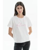 Contrast Embroidered Solid Top -Sale