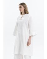 Schiffli Solid Yoke Dress -Sale