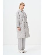 Double Breasted Solid Midi Jacket 