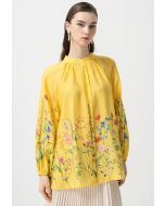 Printed Floral Raglan Sleeves Shirt